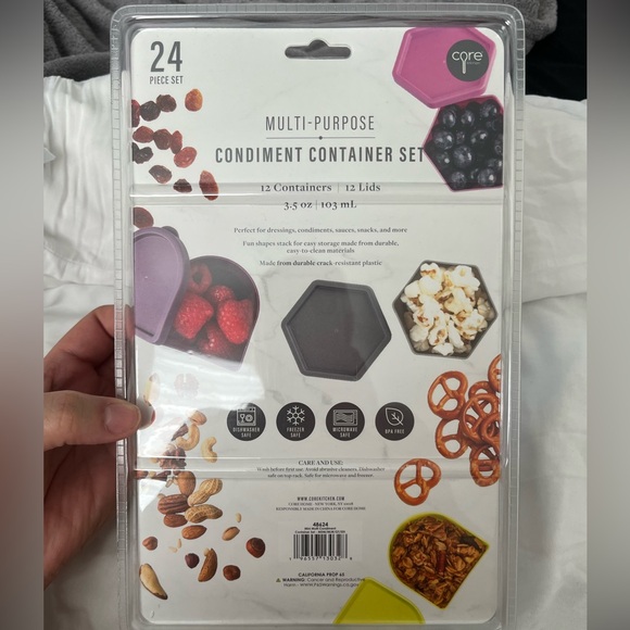 Core Multi-Purpose Container Set 24 pc Blue stackable 3.5oz capacity - Picture 2 of 2